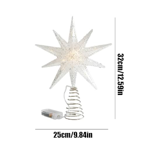 Decoración para árbol de Navidad: estrella brillante con purpurina decorativa 3