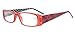 Eyekepper Spring Hinges Polka Dots Patterned Temples Rectangular Reading Glasses Readers Red +3.5