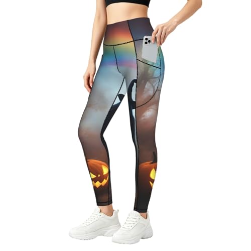 Pantalones de yoga de cintura alta elásticos para running y fitness deportivo