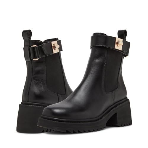 Bottines Gates Steve Madden en cuir noir contre la fatigue des pieds