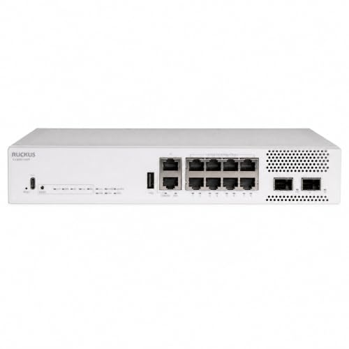 Image of Ruckus ICX8200-C08PF Managed Switch, 8x Gigabit PoE+, 2x 10GbE SFP+ Uplinks, 124W PoE Budget - Stackable Enterprise Switch, 3-Yr Remote TAC Included, TAA Compliant