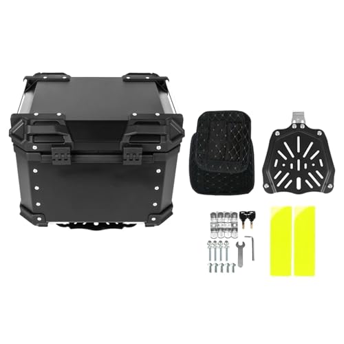 Coffre de rangement de moto 55L noir accessoires top case aluminium