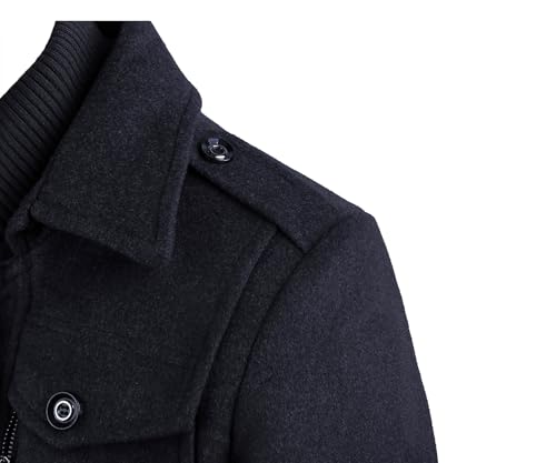 Image of APTRO Men's Pea Coat Wool Jacket Windbreaker Single Breasted Winter Coat