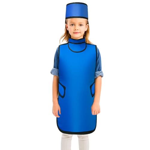 Image of Child Lead Apron with Thyroid Sheild and Lead Cap Set Lightweight Xray Apron 0.5mmPb Lead Equivalency Protection (Small)