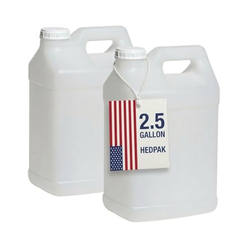 FastRack 2.5 Gallon Water Jug (Pack of 2) w/ 1 Black Rubber Cap Gripper | Reusable Plastic Jug with lid for Liquids | Heavy-Duty Water Container for Storage, Camping | BPA-Free Gallon Jugs with Lids