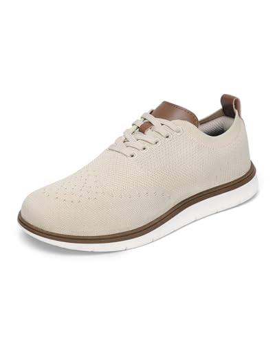 Men's Casual Dress Shoes Comfortable Oxfords, Khaki, 7.5