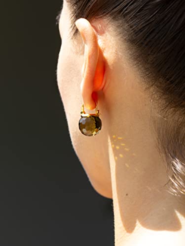 Image of Crystal Earrings for Women, Sparkly Austrian Crystal Disco Ball Earrings, 18K Gold Plated Post Drop Earrings with Colorful Spheres, Hypoallergenic & Lightweight, Ideal Gift for Her