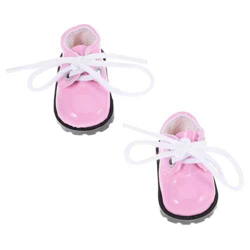Toddmomy Zapatos Miniatura para Muñecas Niñas Decorativos Vintage Brillantes Accesorios para Casa de Muñecas Rosa