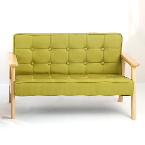 HeartTrend 子供部屋 木製 ベビー 幼稚園 かわいい 読書コーナー 写真 小さなソファ ベビースツール トレーニングクラスシート ミニソファーシートソファー 1/2人掛け ファブリック 肘掛け付き 天然木脚 一人暮らし シンプル 北欧 ナチュラル