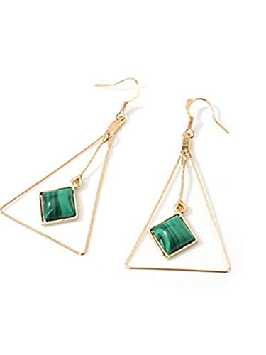 Afco Women Creative Geometry Triangle Ear Hook Earrings Party Cocktail Women Jewelry Dress Accessory (Green)