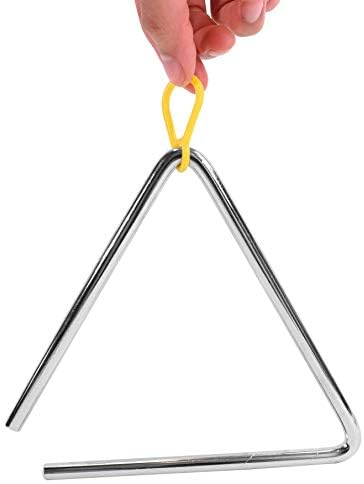 Musical Instrument Triangle 6-inch  Play Alongside Percussion Instruments like the Drum, Bells, Xylophone, Maracas, Glockenspiel  Suitable for Adults, Kids and Toddlers - Childrens Toy Set