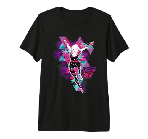Camiseta de Spider-Man Gwen Glitch de algodón premium de Marvel para seguidores del Spider-Verse