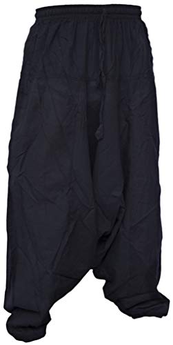 Gheri Men's Light Cotton Drop Crotch Ninja Aladdin Genie Harem Pants Trousers2