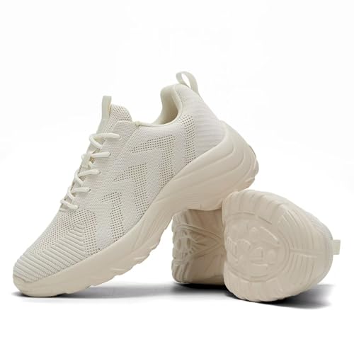 Image of Womens Walking Shoes Arch Support Non Slip Work Lace up Sneakers Breathable Lightweight Comfort Wedge Platform