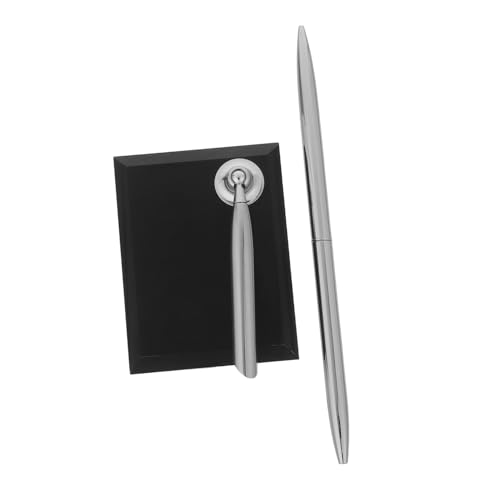 Happyyami ビジネスサインペン 属製ボールペン アクリル台座付き 滑らかな書き心地 ゲストブック用 結婚式受付 カウンター用事務署名ペン