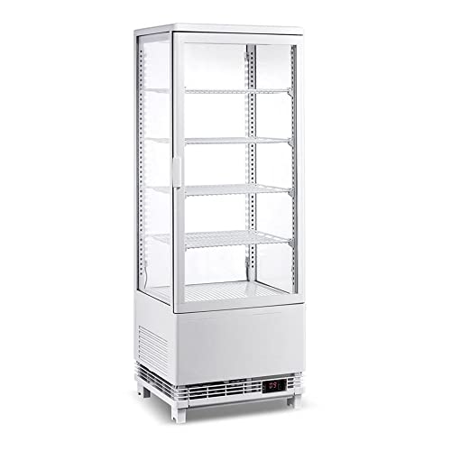 Adexa CL98W Countertop Display Fridge, 98L, 4 Shelves, White, 1 Flat Door