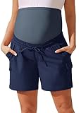 Maacie Umstands-Cargoshorts Damen Umstandsshorts Umstands-Cargoshorts Locker Elastisch
