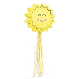 Small Sun Piñata for Kid's Birthday Party or Baby Shower (14 x 13 x 3 In)