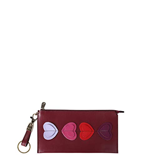 Kesslord Pocket MV, Petite Maroquinerie Trousse Prestige en Cuir de Vachette Lisse - Bordeaux - BX - Femme
