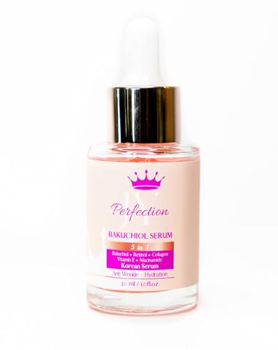 JY Perfection - Face Serum,Anti-Aging Serum, Reduces Fine Line and Wrinkles, Hydrates Skin, Bakuchiol, Retinol, Collagen, Vitamin E, Niacinamide, For All Skin Types,100% Natural Vegan 30mL / 1 oz