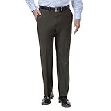 Picture of Haggar Men's Premium Comfort Classic Fit Flat Front Expandable Waist Pant, Charcoal, 36Wx34L