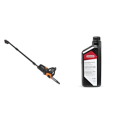 WORX WG323 20V Power Share 10" Cordless Pole/Chain Saw with Auto-Tension (Battery & Charger Included) and Oregon Bar and Chain Oil for Chainsaws, 1 One Quart Bottle (32 fl.oz / 946 ml) (54-026)