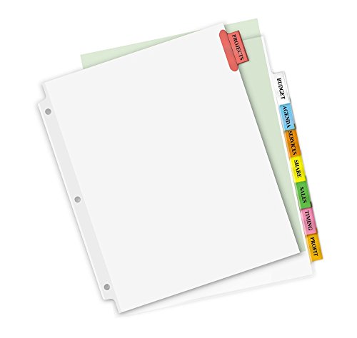 Avery Big Tab Insertable Dividers for 3 Ring Binders, 9" x 11", 8 tabs, Multi-Colour, 1 Set, (11222) image 4