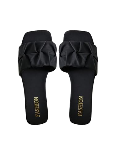 Image of GORGLITTER Women's Summer Cute Flat Sandals Dress Slide Sandals Square Toe Wedding Shoes Vacation Trendy Sandals 2026