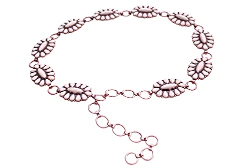 Western Turquoise flower Concho Chain Belt No.2