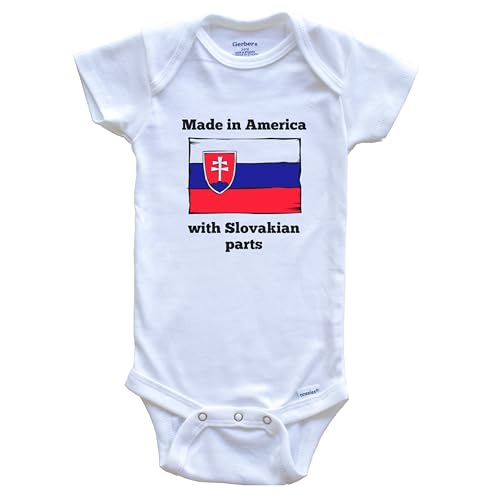 Made in American with Slovakian Parts Funny Slovakia Flag Baby Bodysuit