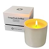 Aromatherapy Candle, Scented Candles for Home, Office and Business, All Natural Soy Wax Scented Candles in Ceramic Candle Jar, 7oz, Grapefruit Bellini - Mynd Company