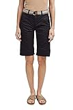 Gerade Beinweite ESPRIT Damen Mit Gürtel, Play Bermudas Shorts, 001/BLACK-New Version, 34