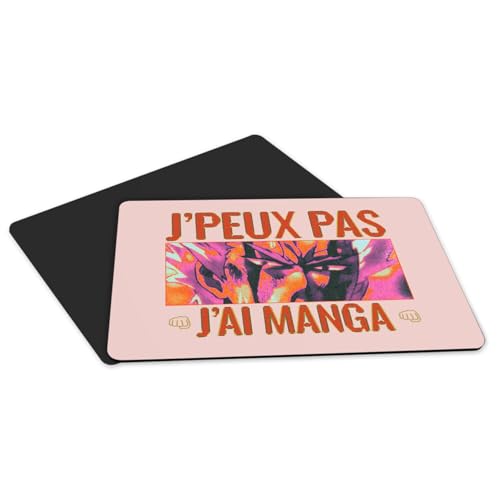 Sets de table manga grand format x4 en caoutchouc rose pour otaku