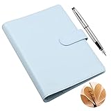 ★ Diseño: Hay un anillo elástico en el lateral del cuaderno que se puede colocar con un bolígrafo, para que puedas grabar en cualquier momento cuando sales todos los días.