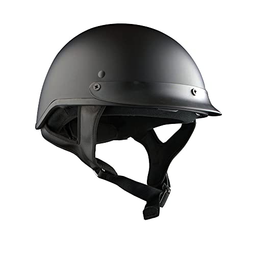 1Storm Motorcycle Half Face Helmet Mopeds Scooter Pilot With Retractable Inner Smoked Visor, Matt Black #TOP3