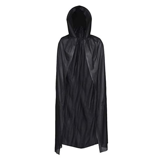 Halloween, huva, svart, vuxen underbar klänning kostym kostym herr dam