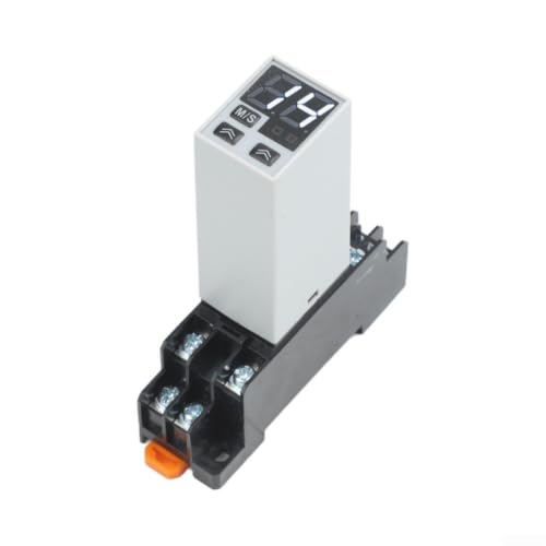 Image of Hosrivae H3Y-2 Time Relay Delay Controller With Digital Display, 12V/24V DC And 220V AC Timer Switch With Base For Automation Systems And Industrial Control Applications(H3Y-2E DC12V)