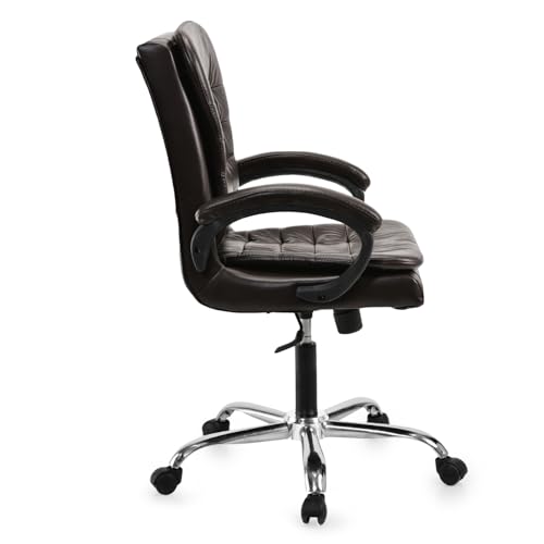 Image of GOYALSON Mesh Back Revolving Chair for Office Home Swivel Desk Chair with Comfortable Seating & Wheels (1, Coffee, Standard)