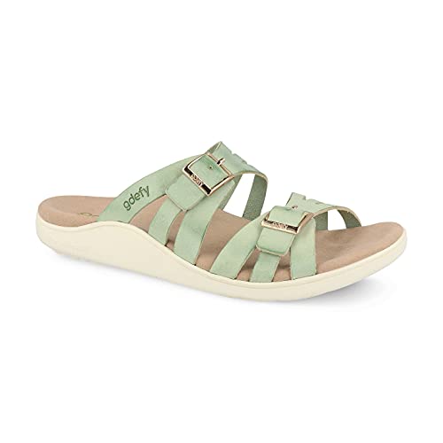 Gravity Defyer Women's GDEFY Ortal Leather Strappy Fashion Sandal 10 M US - VersoShock Proven Performance Orthotic Slides