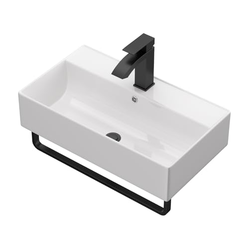 Lofeyo Vessel Sink 21"x12" Rectangle Vessel Sink Black