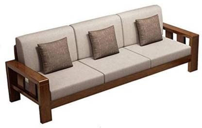 Image of Solid Sheesham Wood Sofa Set 5 Seater for Living Room | Wooden 5-Person Sofa Set for Home Office | 3+1+1 Sofa Sets for Living Room | Five Seater Sofa with Storage | Natural Finish