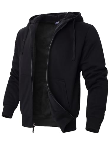 Image of Gary Com Heavyweight Sherpa Hoodies for Men, Thick Fleece Lined Full Zip Up Winter Warm Sweatshirts Work Jackets