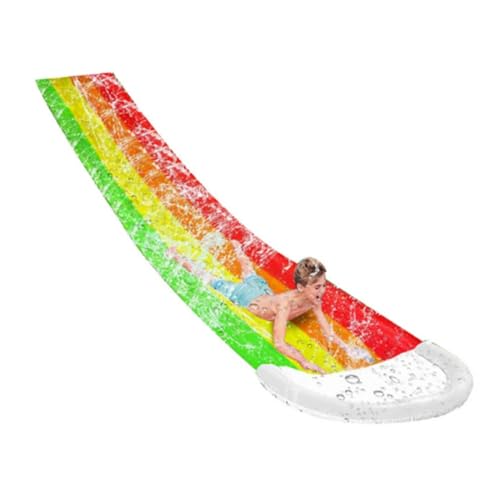 Frilla Rutsche und Wasserrutsche, Kinder Wasserrutsche, Sommerspielzeug mit eingebauter Sprinkleranlage für Garten und Wasserspielzeug (465 × 80 cm) | REEFLY