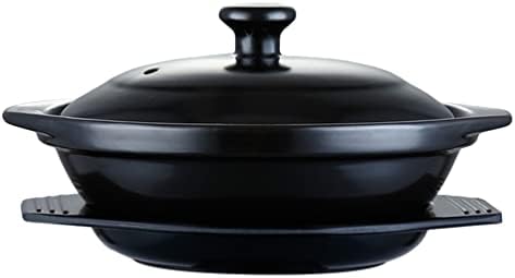 Tomaibaby Earthen Pot Clay Casserole Cookware: Heat Resistant Clay Cooking Pot Chinese Ceramic Stovetop Soup Pot Healthy Stew Pot for Home Kitchen 610ml