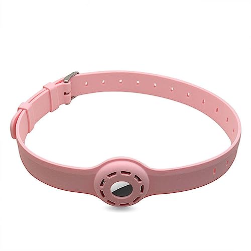 SJBAUTYO Collar de Gato Airtag, Ligero rastreador de Collares de Gat, Collar Gato Antiahogo Compatible con Apple AirTag, Collar de Gato de Silicona, para Gatitos y Cachorros,Rosa