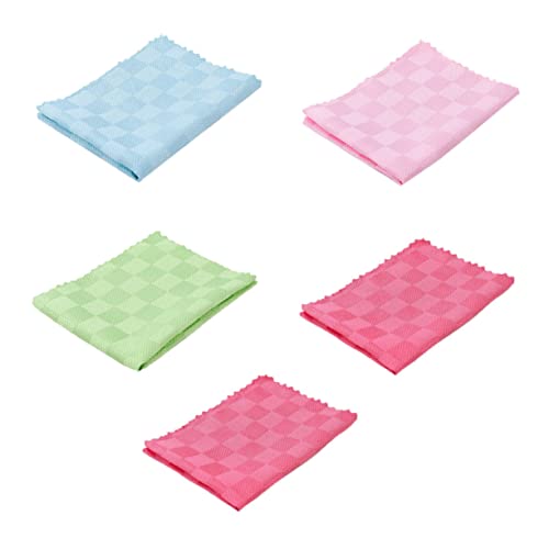 Holibanna 5Piezas Toallas de Lavado de Cocina de Microfibra de Color Aleatorio Paños Multiusos Limpieza de Platos Ollas y Superficies Alta Absorción y Limpieza