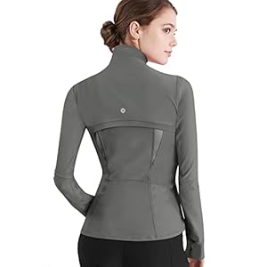 Lock and Love Women’s Full Zip-up Yoga Workout Running Track Jacket with Thumb Holes