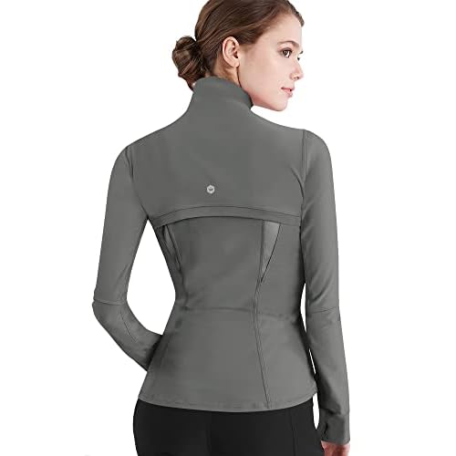 Lock and Love Women’s Full Zip-up Yoga Workout Running Track Jacket with Thumb Holes