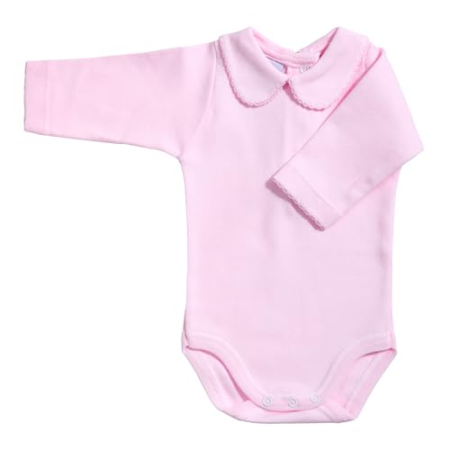 BABIDU Body de bebé de manga larga de algodón 100%, body de bebé con cuello elegante, tejido suave y transpirable hipoalergénico para pieles sensibles, ropa unisex para bebé y niña