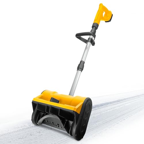 Spazzaneve senza fili compatibile con batteria Dewalt 20 V Max, larghezza 12,8", profondità 9,66", 300 lbs/min, pala da neve elettrica da 500 W con motore brushless, distanza di lancio 20 ft